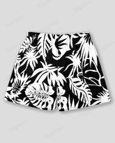 Plus Size Men's Hawaiian Black And White Coconut Tree Print Sports Mesh Quick Dry Shorts
